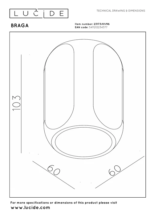 Lucide BRAGA - Plafonnière - 1xGU10 - Koffie | Premium - technisch